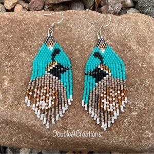 Quail In The Desert with Fringe, New, Handmade by Me